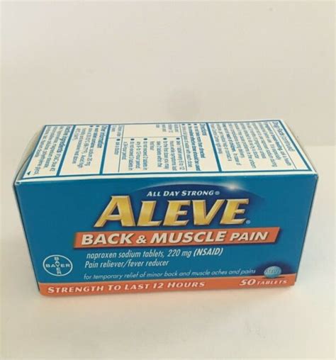 Aleve Back And Muscle Pain Reliever All Day Strong 50 Tablets Ebay