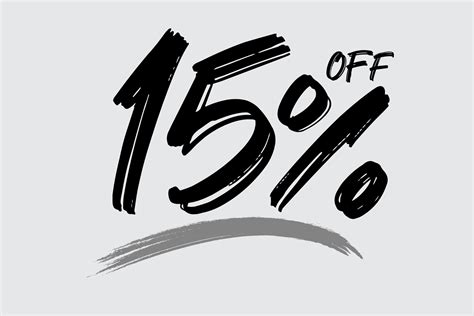 Special Offer Discount Hand Drawn Numbers Of 15 Percent Off Black