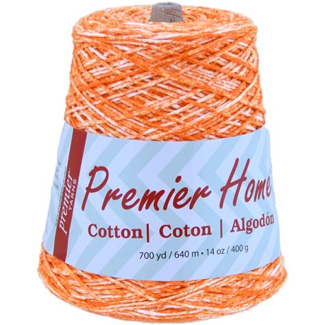Premier Home Tangerine Splash Cotton Yarn Cone 700 Yards