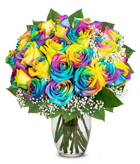 Two Dozen Rainbow Roses At From You Flowers