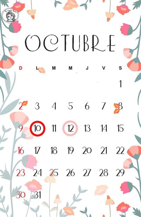 Octubre 2022 Plantilla De Calendario Para Imprimir Diseño De