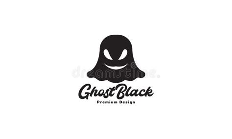 Cute Ghost Black Logo Symbol Icon Vector Graphic Design Illustration