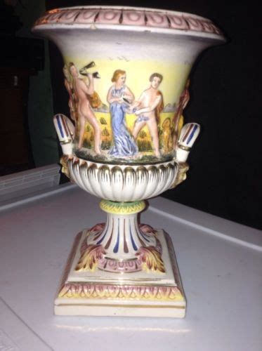 Vintage Rare Capodimonte Made In Italy Urn Vase With Nude Angels Or