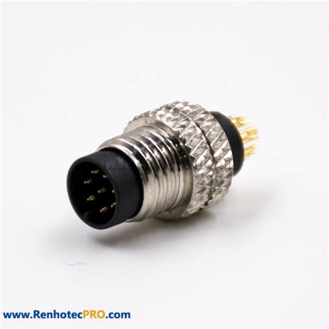 M8 Circular Connector 8pin A Code Male Straight No Shield Cable Solder