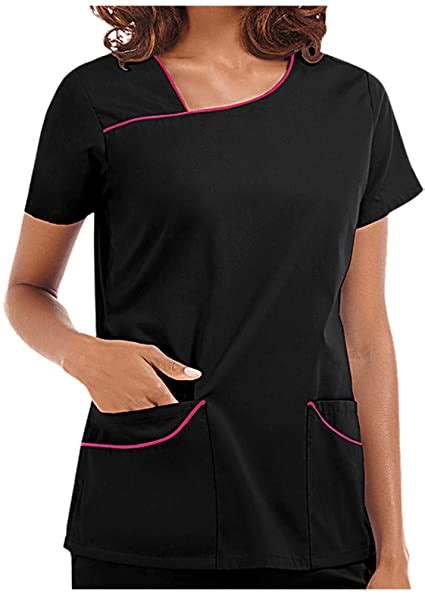 Women Solid Colour Hospital Nursing Tops Ladies Pull Up Shirt Blouse