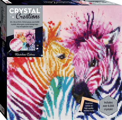 Crystal Creations Canvas Rainbow Zebras Art Kits Art Craft