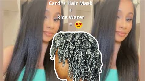 i tried cardi b s hair mask rice water amazing results the strength and moisture is sooo