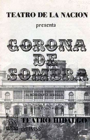 1977 Cartel De La Obra Corona De Sombra Rodolfo Usigli