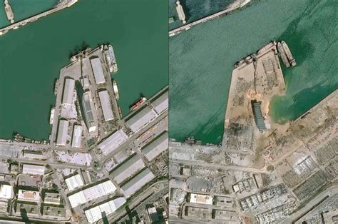 Before And After Satellite Images Show Devastation Of Beirut Explosion