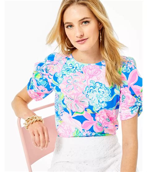 Lilly Pulitzer Elisabette Top In Multi Peony For Your Thoughts Modesens