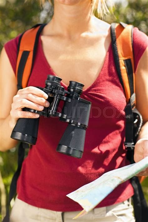 Cropped View Of Female Bird Watcher Stock Image Colourbox