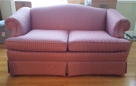 Pair Of Rose Colored Clayton Marcus Two Seater Sofas With 4 Throw