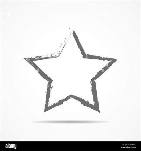 Abstract Star Icon In Hand Drawn Style Abstract Gray Star Isolated On