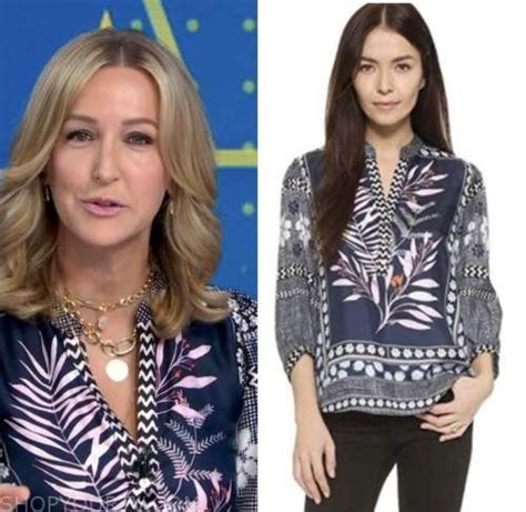 Good Morning America March Lara Spencer S Blue Floral Blouse In