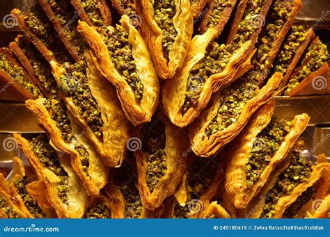 The Sweet Shop Pistachio And Walnut Baklava And Kadayif Stock Image