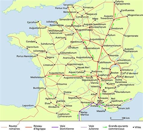 Carte Des Voies Romaines En France - Routes et courants commerciaux en Gaule | Carte, Voie romaine, Carte de