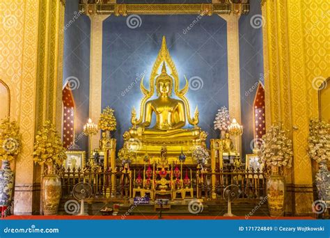 The Famous Golden Buddha Image In Wat Benchamabophit Marble Temple In