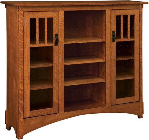 Mission Display Bookcase With Seedy Glass Amish Bookcase