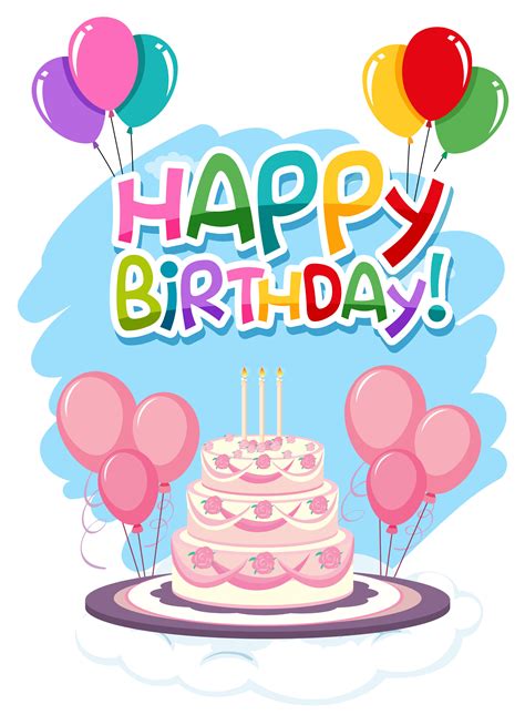 Happy Birthday Card Template 588768 Vector Art At Vecteezy