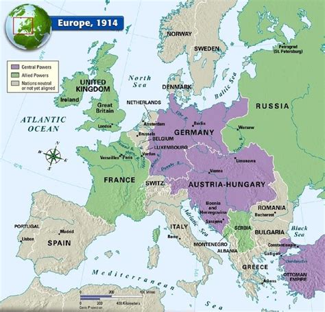 Map Of Europe First World War A Map Of Europe Countries