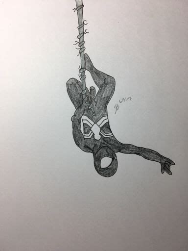 Upside Down Black Suited Spider Man Drawing 🕸webslinger Amino🕸 Amino