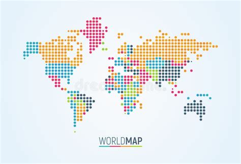 Simple Colorful World Map On White Background Vector Illustration