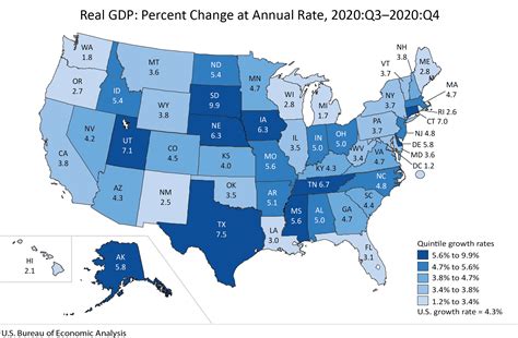 Gross Domestic Product By State 4th Quarter 2020 Us Bureau Of