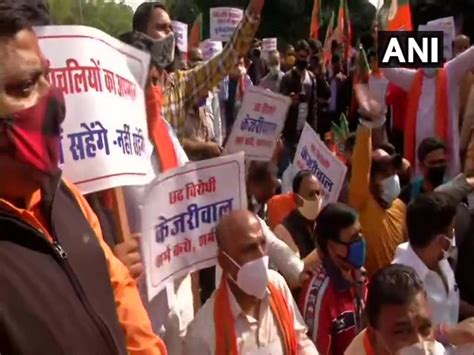 Delhi Bjp Holds Protest March Towards Cm Residence Against Chhath Ban