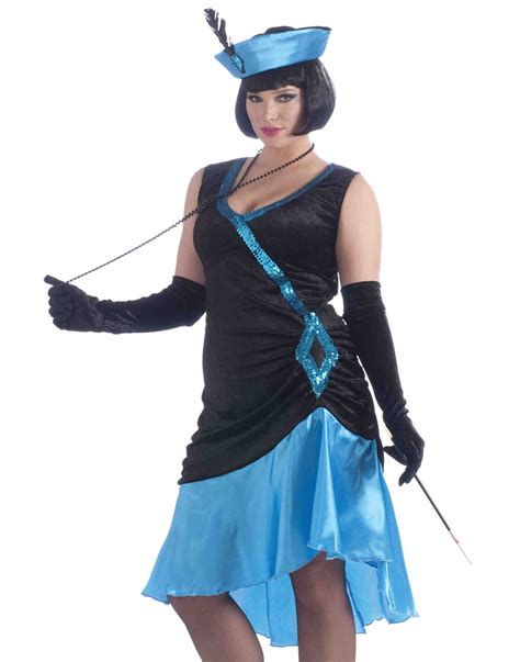 Betty Blue Flapper Great Gatsby Roaring 20s Womens Halloween Plus Size