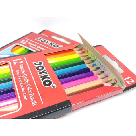 Jual Pensil Warna Joyko Panjang Isi 12 Color Pencils 03mm Cp 12pb