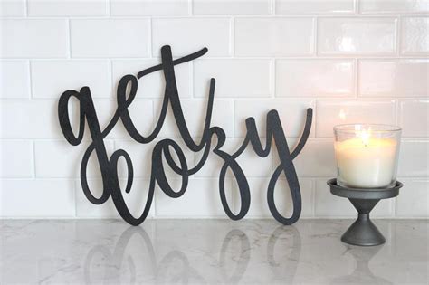 Get Cozy Sign Wood Hello Sign Porch Decor Welcome Etsy