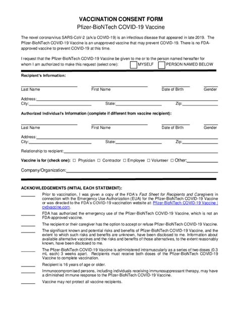 Pfizer Biontech Consent Form Fill Out And Sign Printable Pdf Template Airslate Signnow