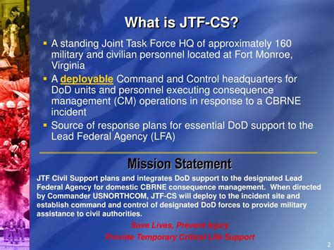 Ppt Joint Task Force Civil Support Jtf Cs Command Briefing Col Bob