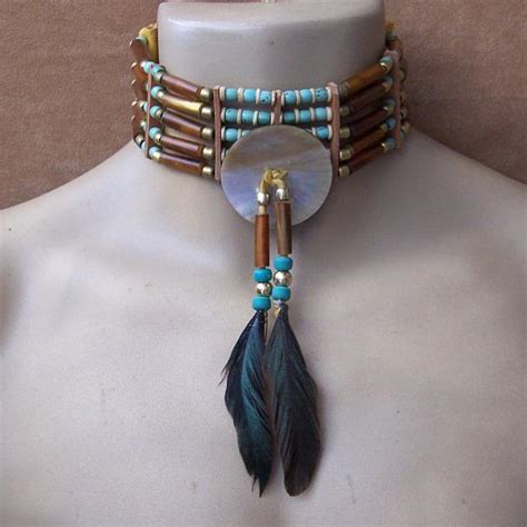 Native American 5 Strand Green Turquoise Hairpipe Choker