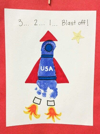 Rocket Footprint Art Preschool Nasa