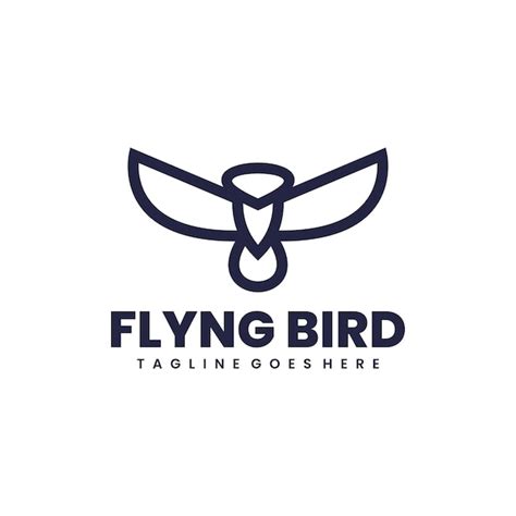 Free Vector Flying Bird Line Art Logo Design