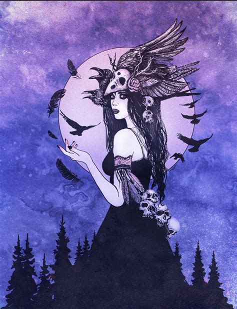 Morrigan Goddess Crow Art Skulls Queen Warrior Witch Pagan Phantom Queen Etsy