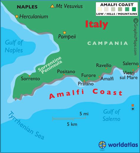 Amalfi Coast Naples Italy Map Shared Tours From Naples Port With