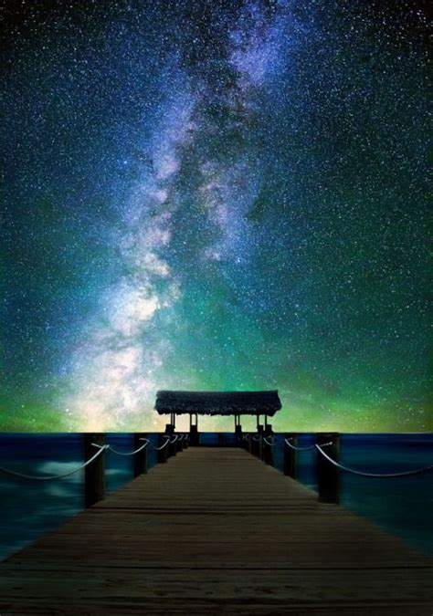 Looking At The Stars At The Compass Point Pier In The Bahamas Look
