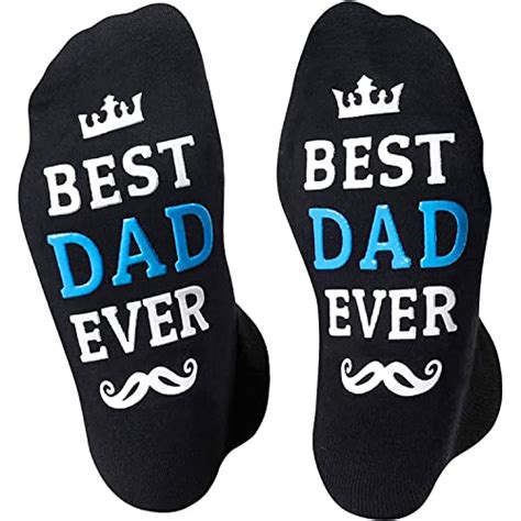 Men S Funny Black Best Dad Socks Novelty Father Ts Happypop