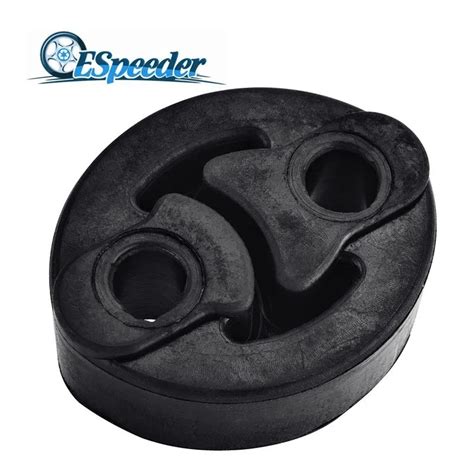 Espeeder Black 2 Holes Rubber Exhaust Muffler Hangers Mount Bracket