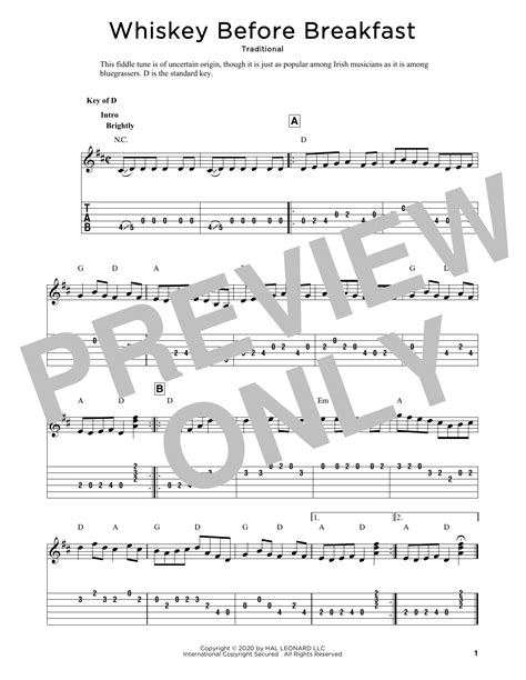 Whiskey Before Breakfast Arr Fred Sokolow Sheet Music Traditional