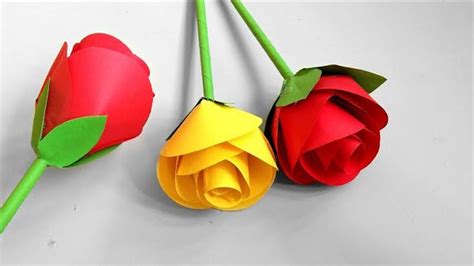How To Make Small Rose Flower With Paper Easy Paper Roses Flowers