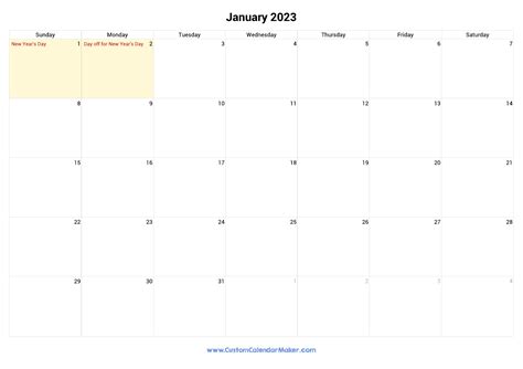 January 2023 Printable Calendar With Canadian Holidays
