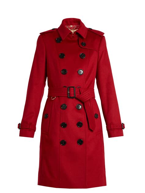 Burberry Prorsum Sandringham Long Cashmere Trench Coat In Red Lyst