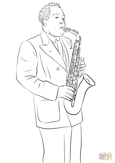 charlie parker coloring page  printable coloring pages