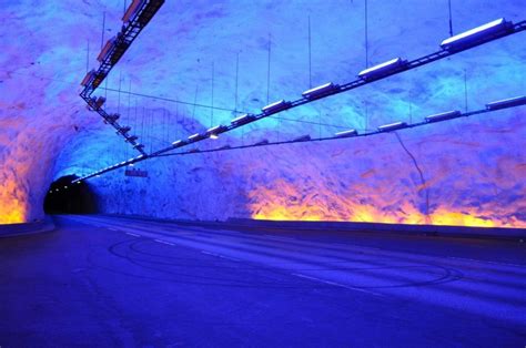 Lighting Effects In The Longest Road Tunnel In The World The Lærdal
