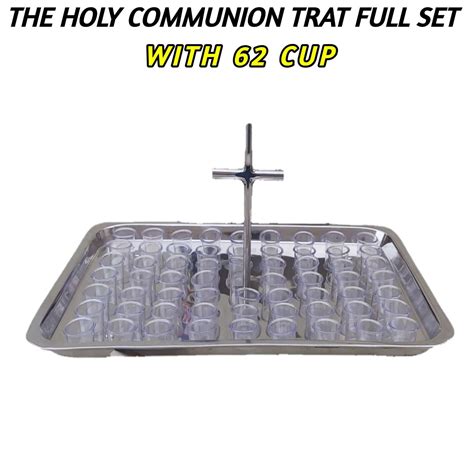 Holy Communion Tray Full Set And With 62 Cup Christian Bible Service