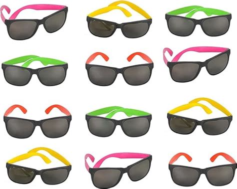 12 pack of 80s style neon party sunglasses great ts party favors party toys