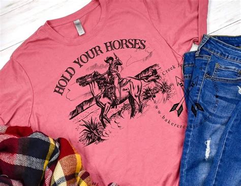 Hold Your Horses Vintage Cowboy Retro Print Available Etsy